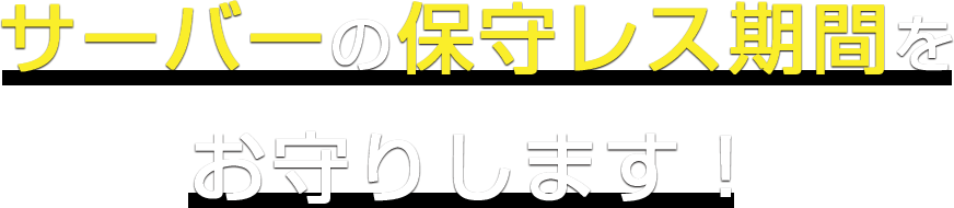 サーバーの保守レス期間をお守りします！